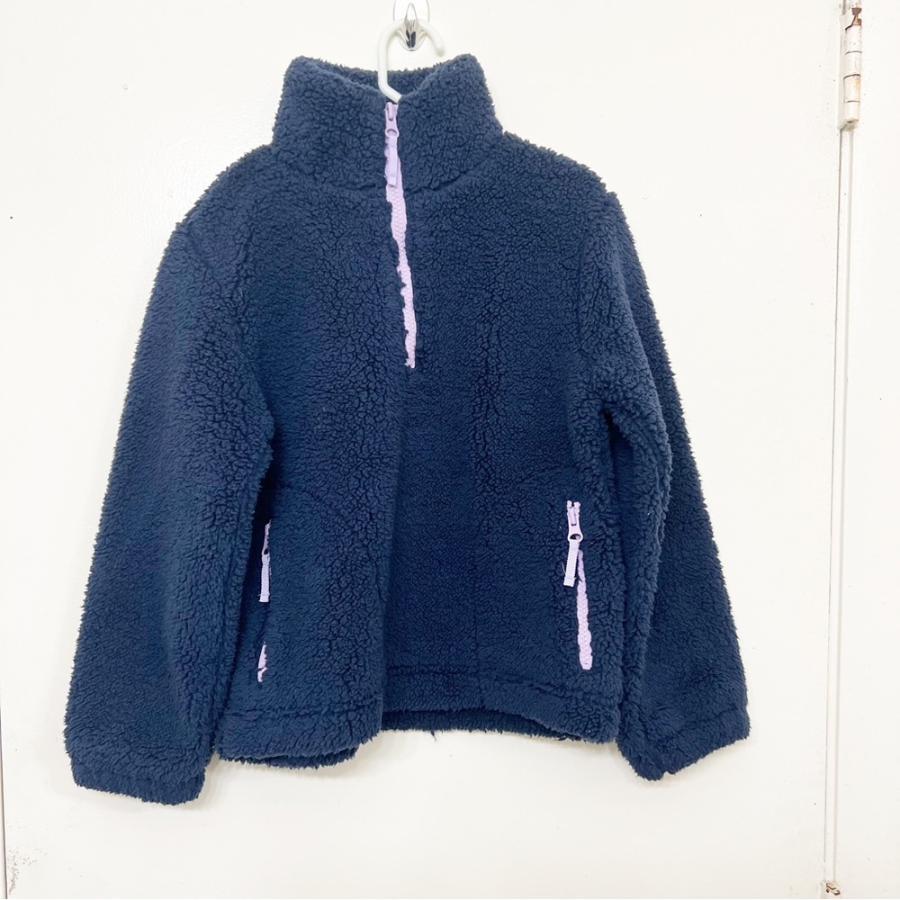 Warm Crewcuts Girls Navy Blue Jacket In Sherpa Size: 8